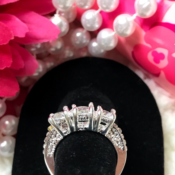 10K WGF Sapphire Cocktail Engagement Ring - Picture 6 of 8